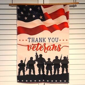 "Thank You VETERANS" welcome sign yard, garden sign flag NWT